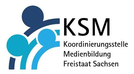 Logo mit drei illustrativen Köpfen und der Schrift Koordinierungstelle Medienbildung Sachsen.